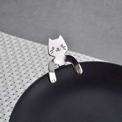 1Pcs Stainless Steel Cat Coffee Drink Spoon Tableware Kitchen Supplies