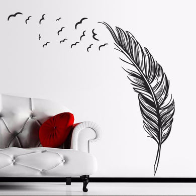 Left Flying Feather Wall Stickers Home Decor Home Wallpaper