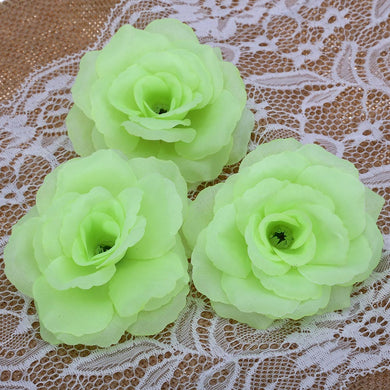 50pcs Fake Roses Flowers Bridal Clips Wedding Heads Party Decoration