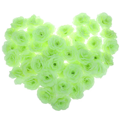 50pcs Fake Roses Flowers Bridal Clips Wedding Heads Party Decoration