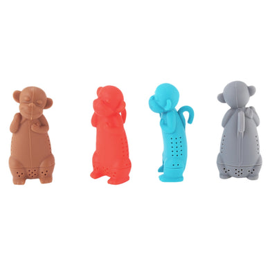 Cute Novelty Silicone Monkey Shape Mesh Tea Infuser Reusable Strainer Filter