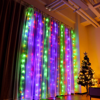 C3047 3 x 3m 304 LEDs Window Curtain String Light for Wedding Christmas Decor