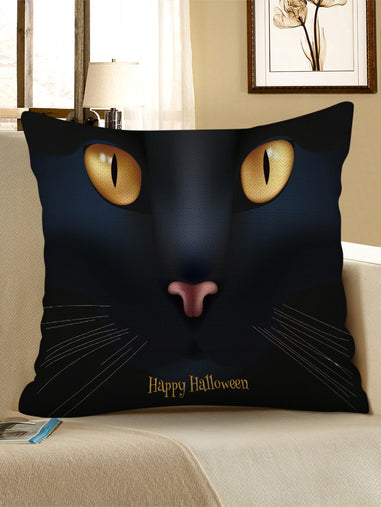 Halloween Cat Print Decorative Pillowcase