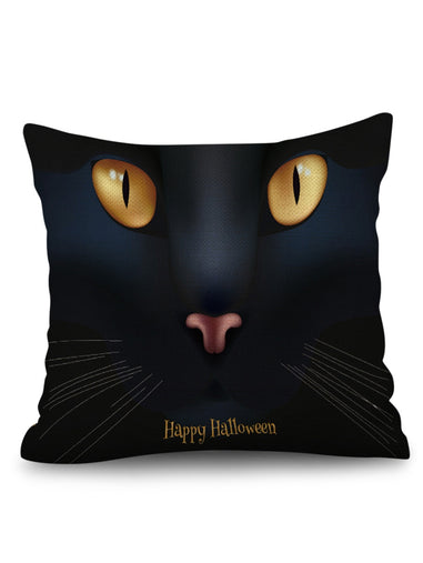 Halloween Cat Print Decorative Pillowcase