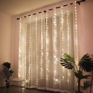 300LED 3 x 3M Party Wedding Christmas Curtain Fairy Lights USB String Light Home Remote Control